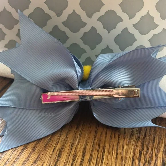 Periwinkle Crown Deluxe Bow  -kids- 5B1971  Handmade NWT Boutique - Picture 3 of 3